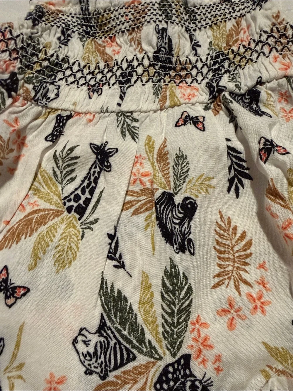Old Navy White Tropical Animal-Print Girls Sundress Top
